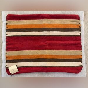 NWT 2009 Pottery Barn Woven 100% Wool 20x26 Dhurrie Striped Pillow Case